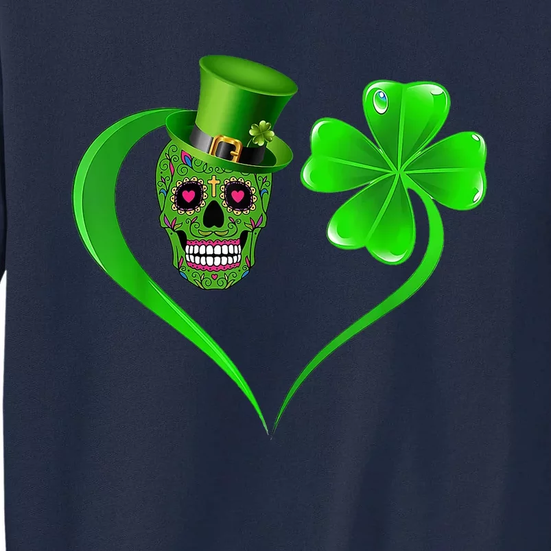 St Patricks Clover Skull Heart Funny St Patricks Day Tall Sweatshirt