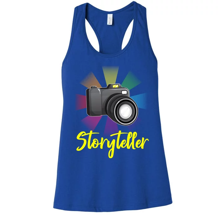 Storyteller Photographer Camera Photographing Funny Gift Women's Racerback Tank