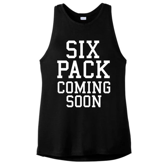 Six Pack Coming Soon Cool Gift Ladies Tri-Blend Wicking Tank