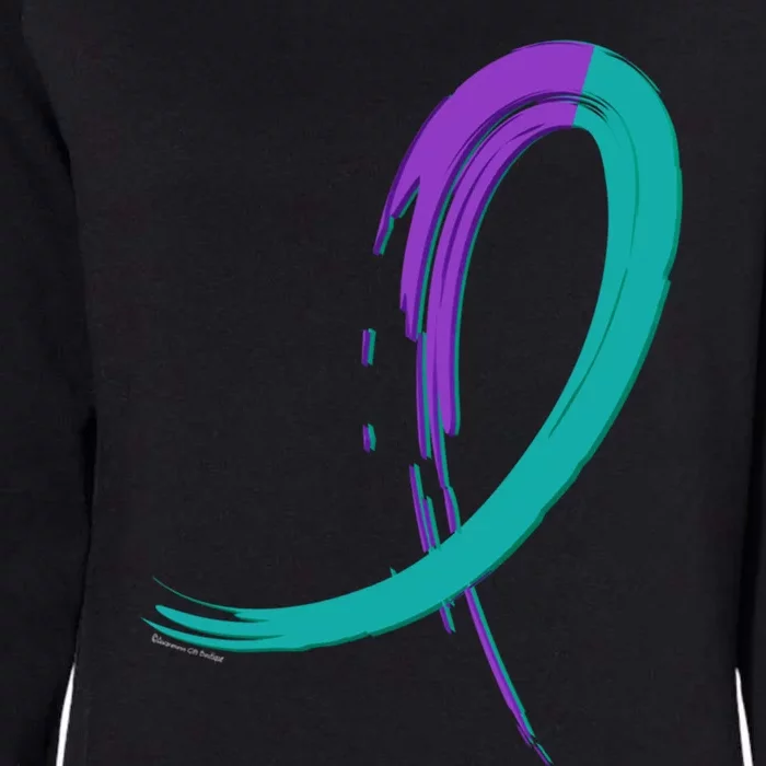 Suicide Prevention Cool Gift Purple And Teal Graffiti Ribbon Womens California Wash Sweatshirt