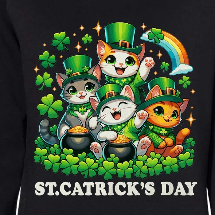 St Patricks Catricks Day Cats Saint Pattys Womens California Wash Sweatshirt