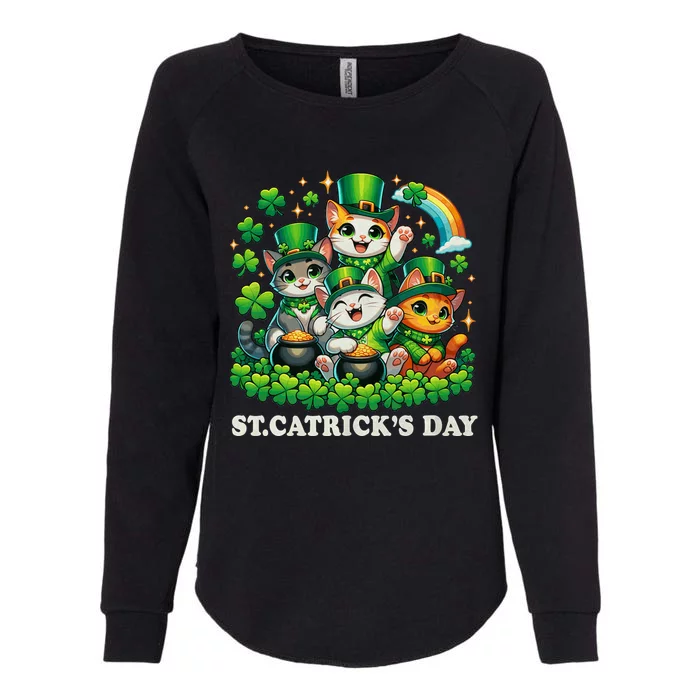 St Patricks Catricks Day Cats Saint Pattys Womens California Wash Sweatshirt