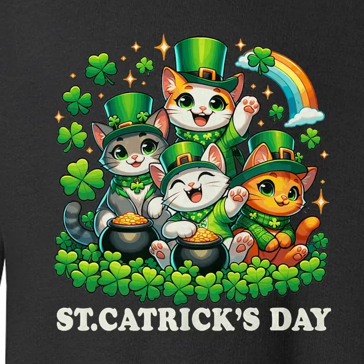 St Patricks Catricks Day Cats Saint Pattys Toddler Sweatshirt