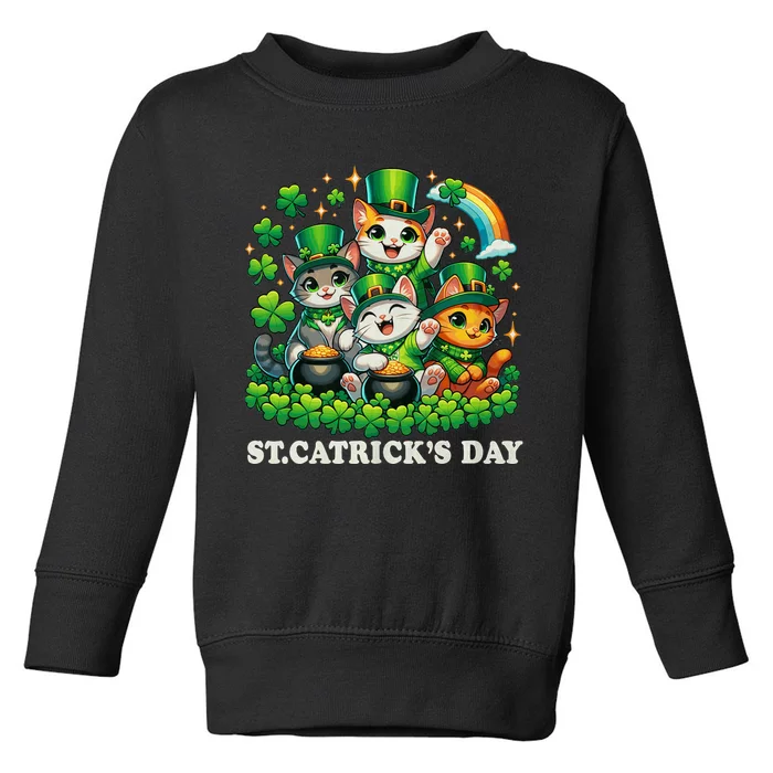 St Patricks Catricks Day Cats Saint Pattys Toddler Sweatshirt