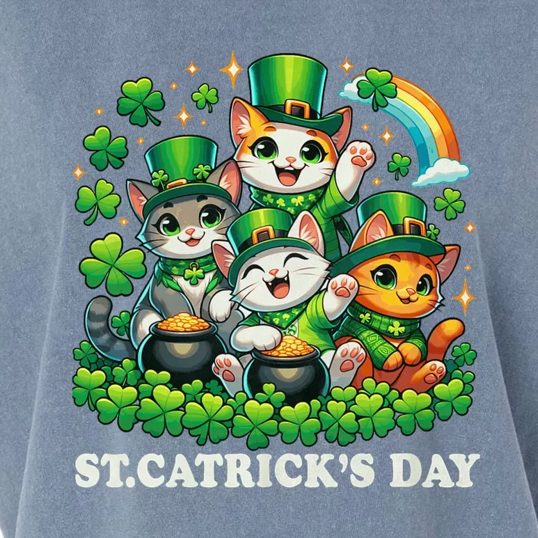 St Patricks Catricks Day Cats Saint Pattys Garment-Dyed Women's Muscle Tee