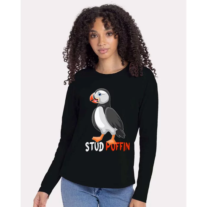 Stud Puffin Cute Puffin Womens Cotton Relaxed Long Sleeve T-Shirt