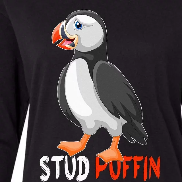 Stud Puffin Cute Puffin Womens Cotton Relaxed Long Sleeve T-Shirt