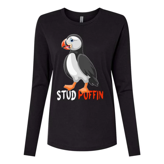 Stud Puffin Cute Puffin Womens Cotton Relaxed Long Sleeve T-Shirt