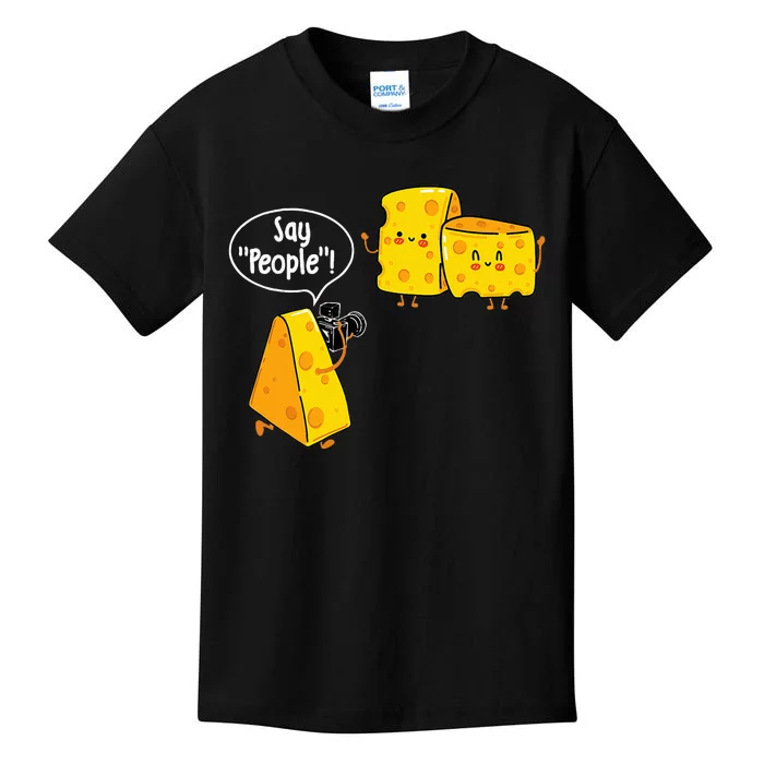 Say People Cheese Lover Food Dairy Milk Gouda Cheddar Brie Kids T-Shirt