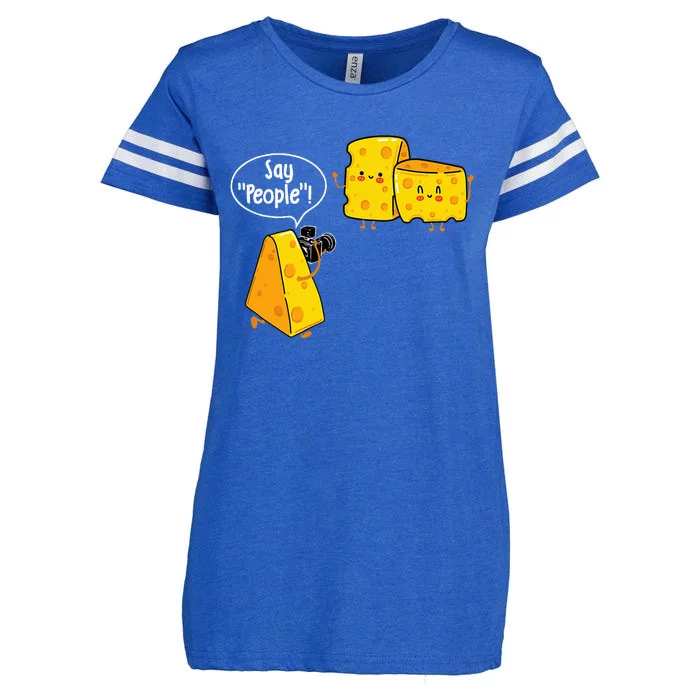 Say People Cheese Lover Food Dairy Milk Gouda Cheddar Brie Enza Ladies Jersey Football T-Shirt