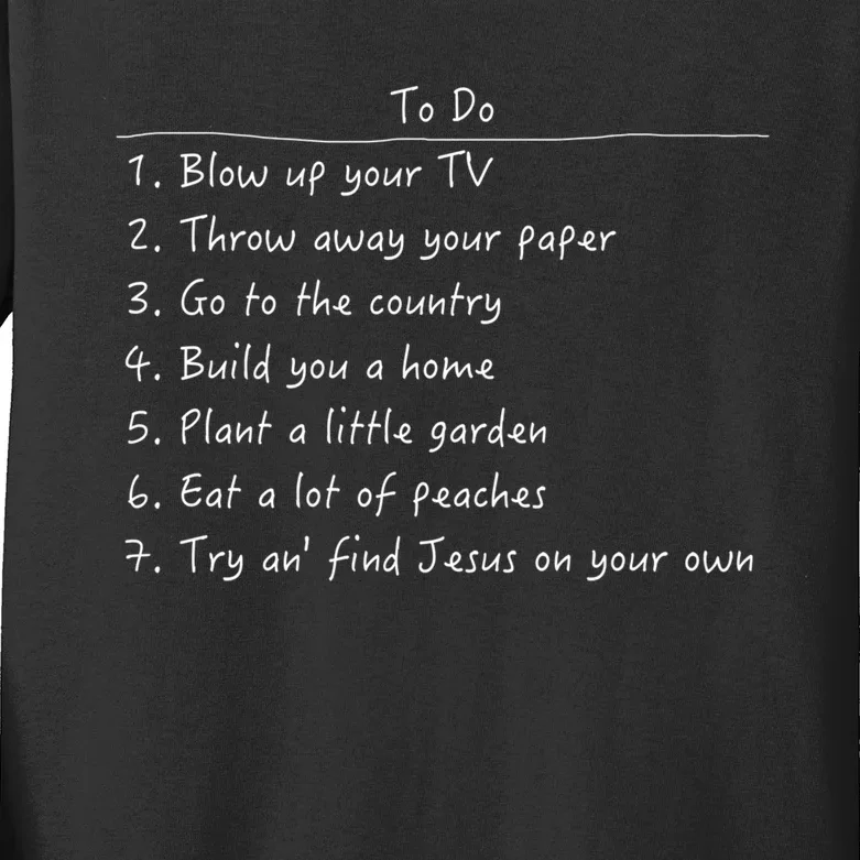 Spanish Pipedream Checklist Funny Gift Kids Long Sleeve Shirt