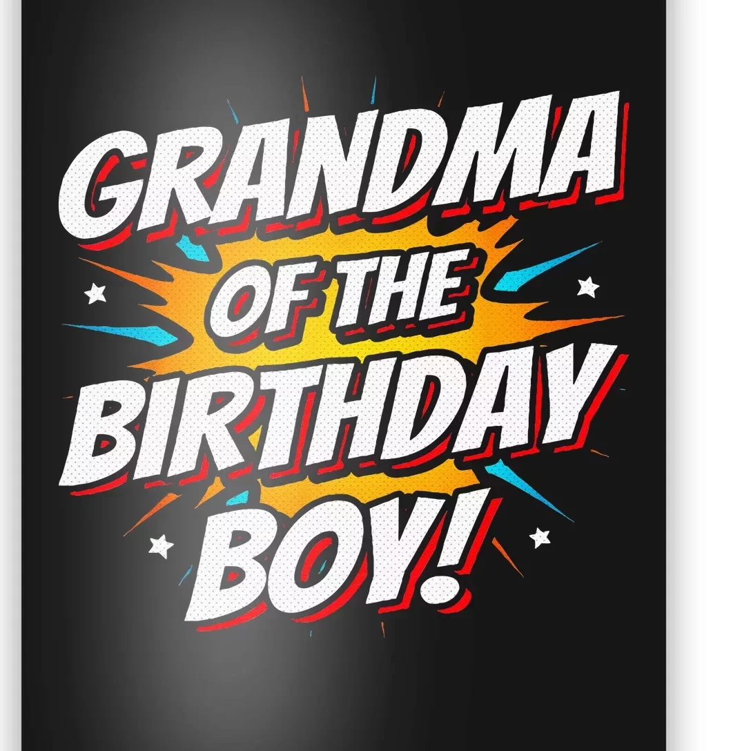 Superhero Party Comics Birthday Grandma Of Birthday Boy Poster