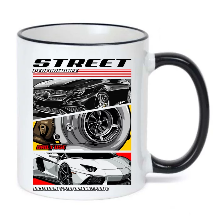 Street Performance Car Turbo Kit Design Black Color Changing Mug