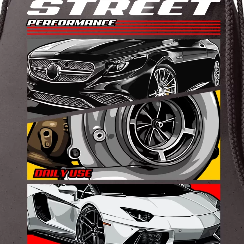 Street Performance Car Turbo Kit Design Drawstring Bag