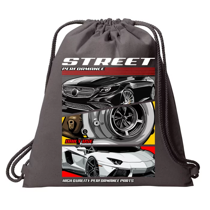 Street Performance Car Turbo Kit Design Drawstring Bag