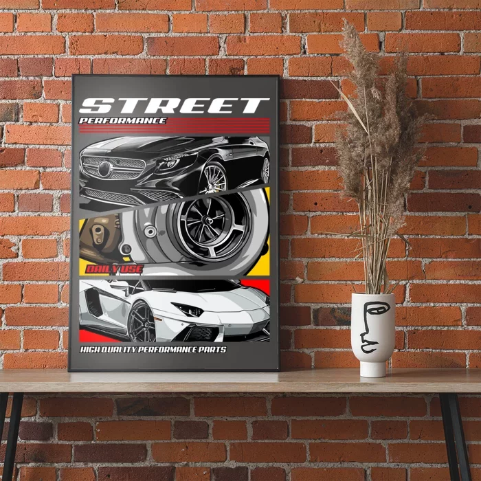 Street Performance Car Turbo Kit Design Poster