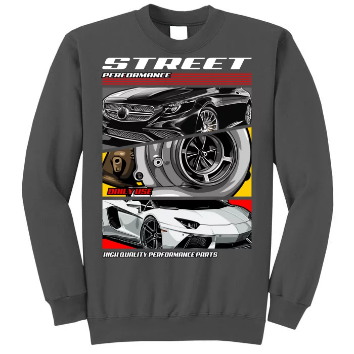 Street Performance Car Turbo Kit Design Tall Sweatshirt