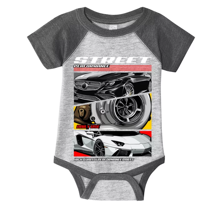 Street Performance Car Turbo Kit Design Infant Baby Jersey Bodysuit