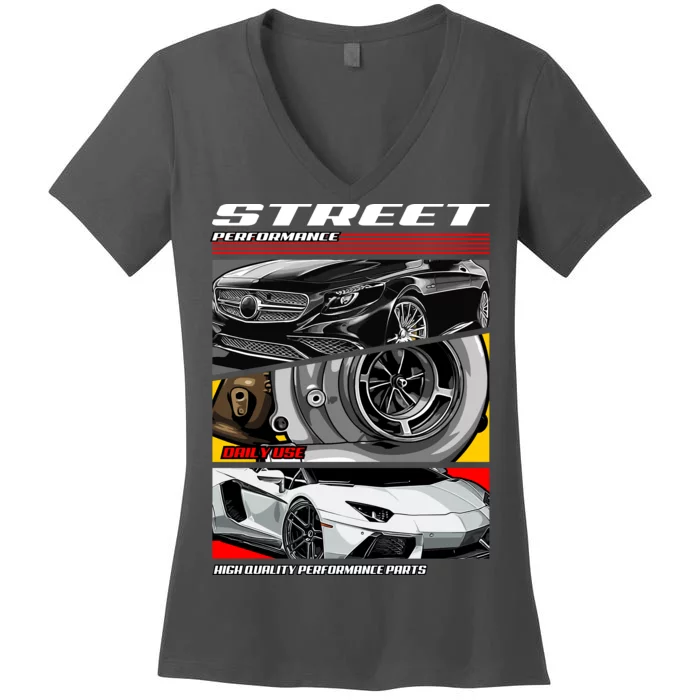 Street Performance Car Turbo Kit Design Women's V-Neck T-Shirt