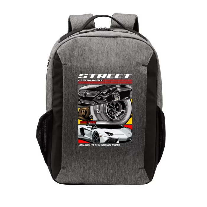 Street Performance Car Turbo Kit Design Vector Backpack