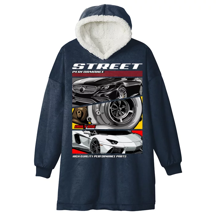 Street Performance Car Turbo Kit Design Hooded Wearable Blanket