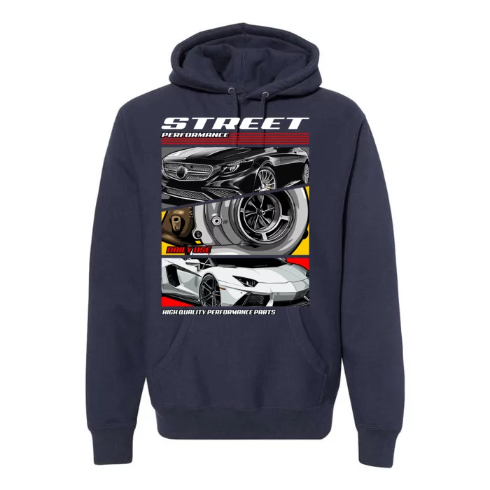 Street Performance Car Turbo Kit Design Premium Hoodie