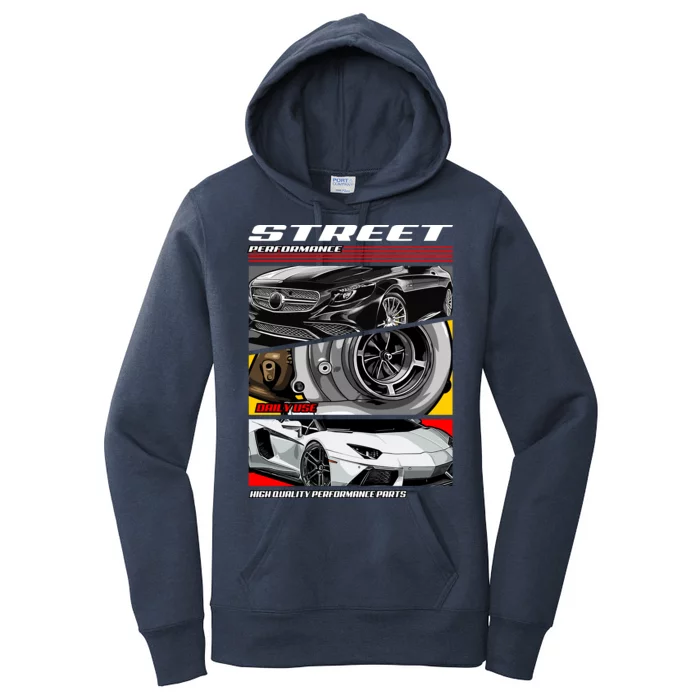 Street Performance Car Turbo Kit Design Women's Pullover Hoodie