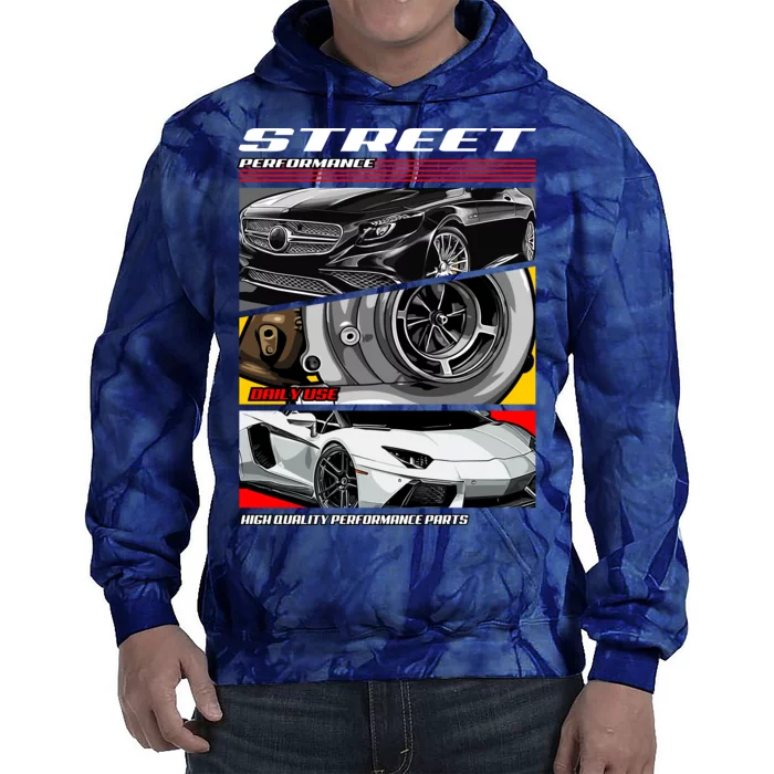 Street Performance Car Turbo Kit Design Tie Dye Hoodie