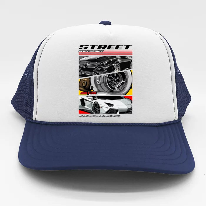 Street Performance Car Turbo Kit Design Trucker Hat