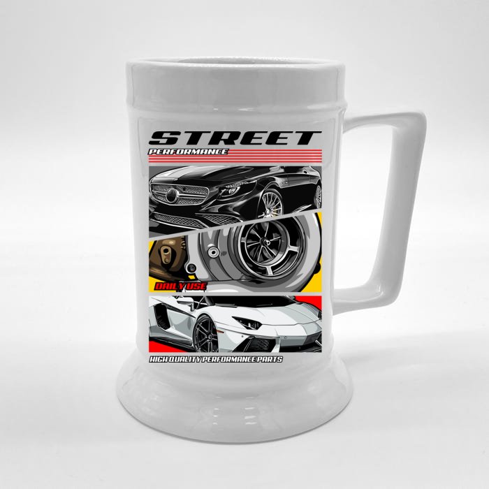 Street Performance Car Turbo Kit Design Front & Back Beer Stein