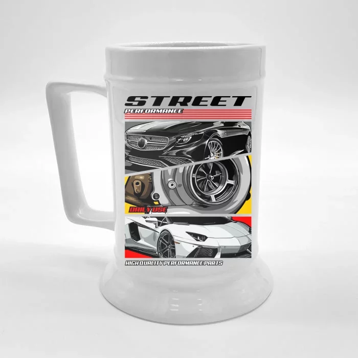 Street Performance Car Turbo Kit Design Front & Back Beer Stein