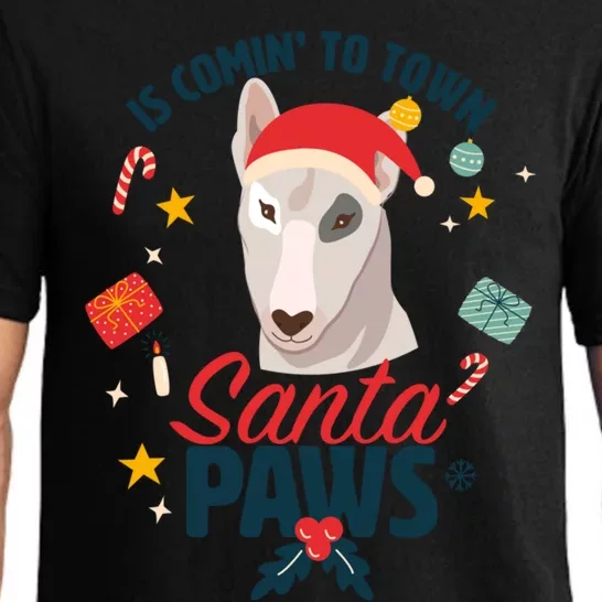 Santa Paws Cute Bull Terrier Santa Claus For Christmas Great Gift Pajama Set