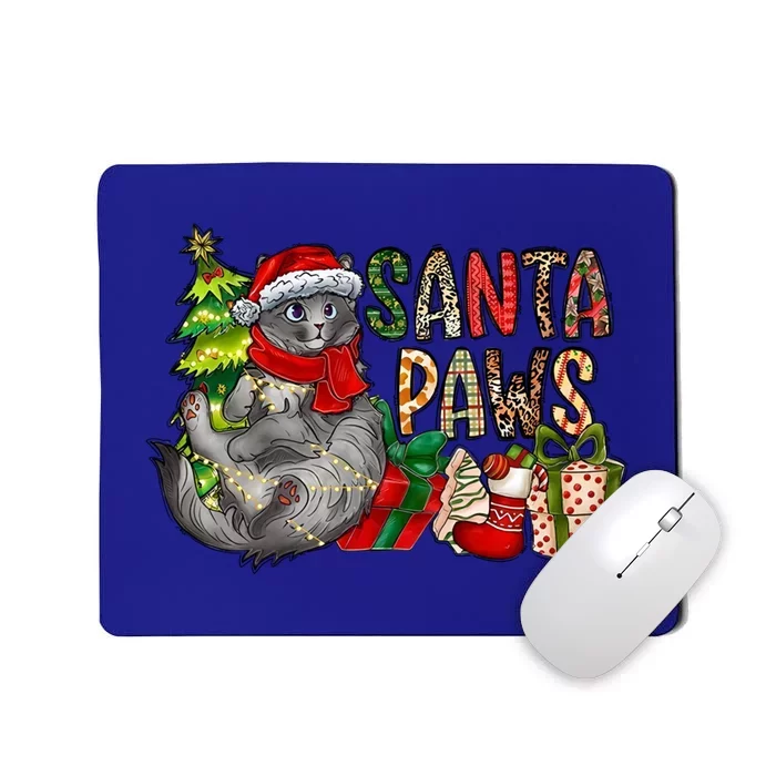 Santa Paws Cat Christmas Cat Sweet Christmas Animals Funny Gift Mousepad