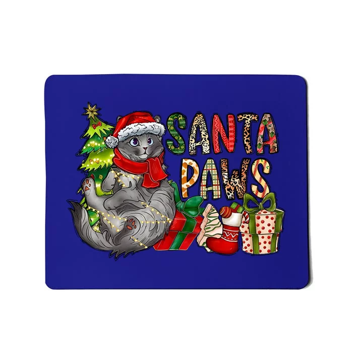 Santa Paws Cat Christmas Cat Sweet Christmas Animals Funny Gift Mousepad