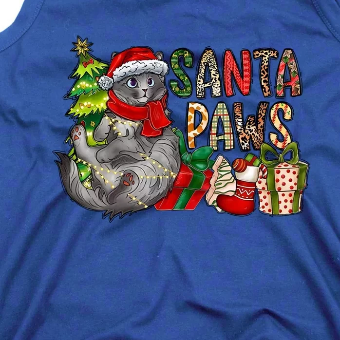 Santa Paws Cat Christmas Cat Sweet Christmas Animals Funny Gift Tank Top