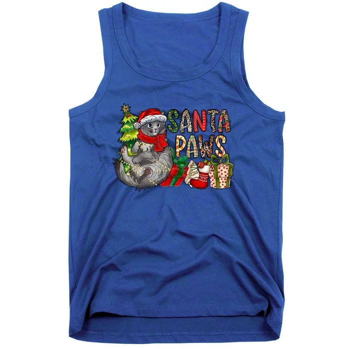 Santa Paws Cat Christmas Cat Sweet Christmas Animals Funny Gift Tank Top