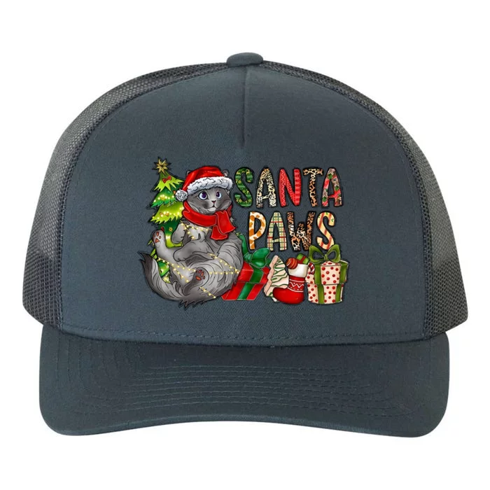 Santa Paws Cat Christmas Cat Sweet Christmas Animals Funny Gift Yupoong Adult 5-Panel Trucker Hat