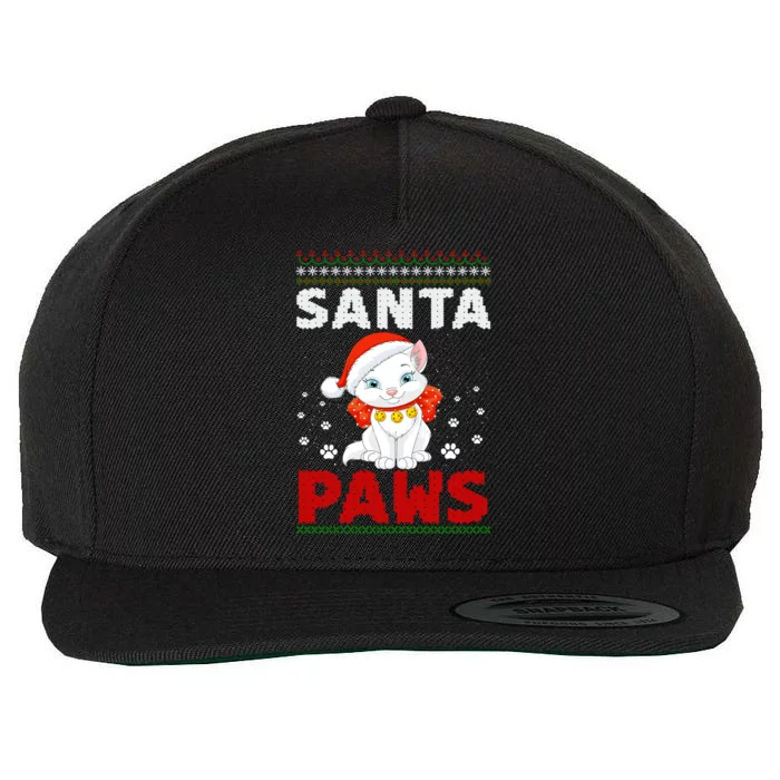 Santa Paws Cat Gift Wool Snapback Cap