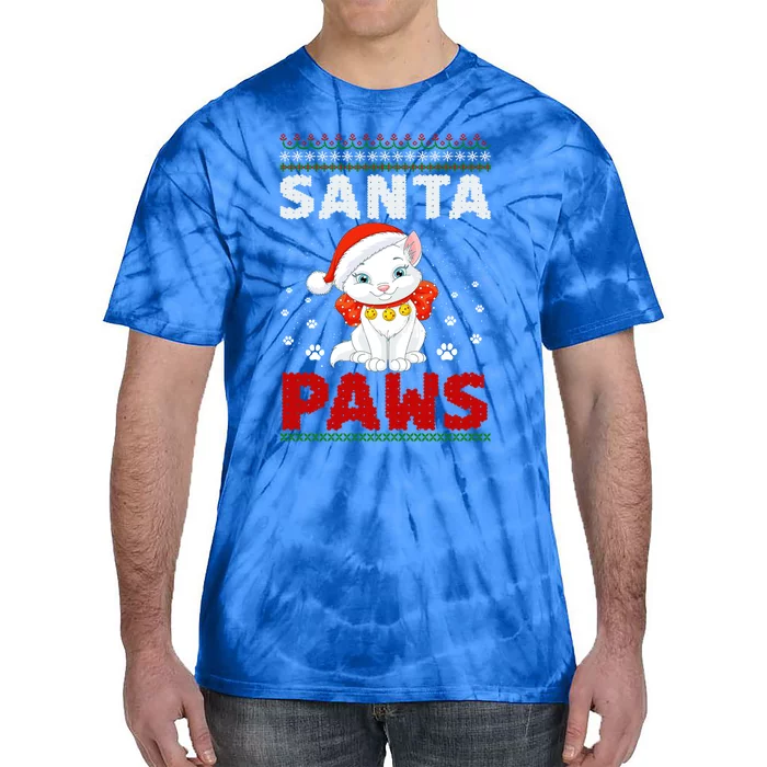 Santa Paws Cat Gift Tie-Dye T-Shirt