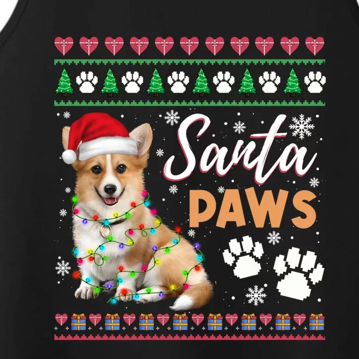 Santa Paws Christmas Dog Merry Christmas Funny Xmas Cute Gift Performance Tank