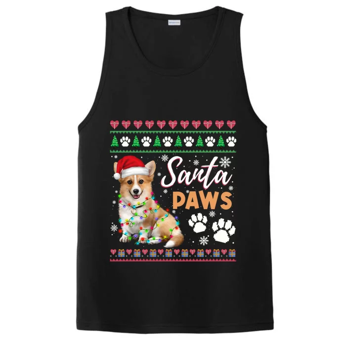 Santa Paws Christmas Dog Merry Christmas Funny Xmas Cute Gift Performance Tank