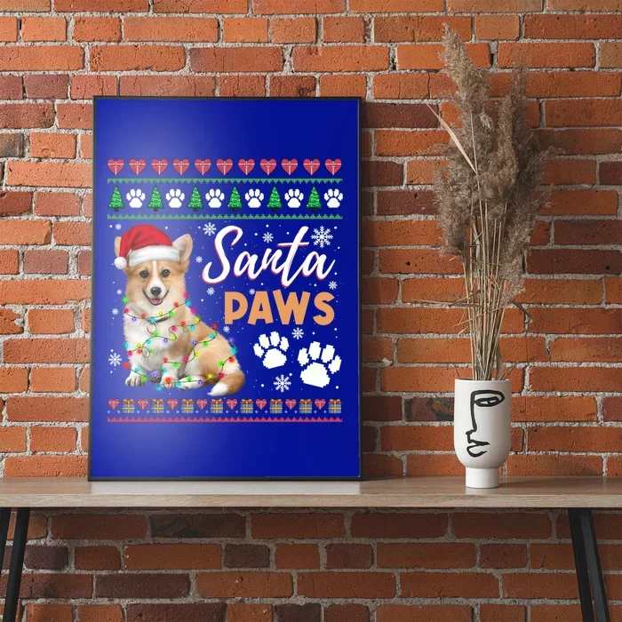 Santa Paws Christmas Dog Merry Christmas Funny Xmas Cute Gift Poster