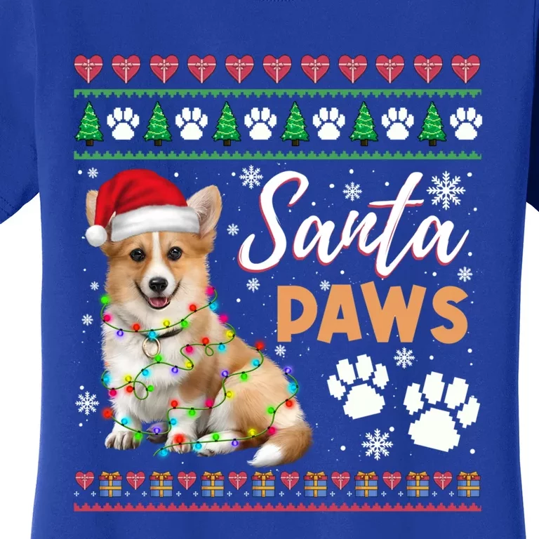 Santa Paws Christmas Dog Merry Christmas Funny Xmas Cute Gift Women's T-Shirt