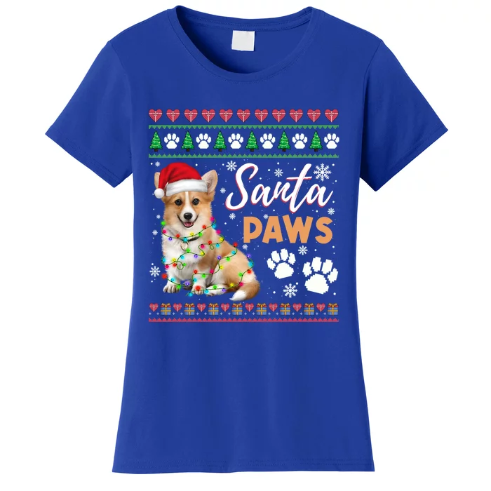 Santa Paws Christmas Dog Merry Christmas Funny Xmas Cute Gift Women's T-Shirt