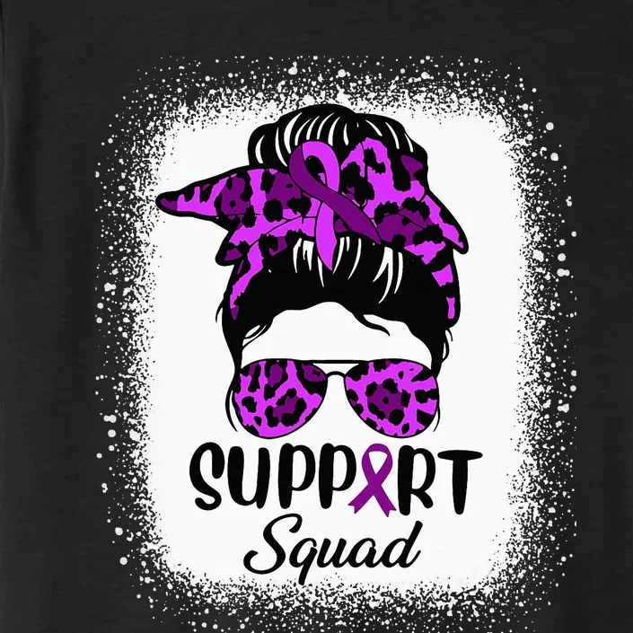 Support Pancreatic Cancer Awareness Messy Bun Ribbon Purple ChromaSoft Performance T-Shirt