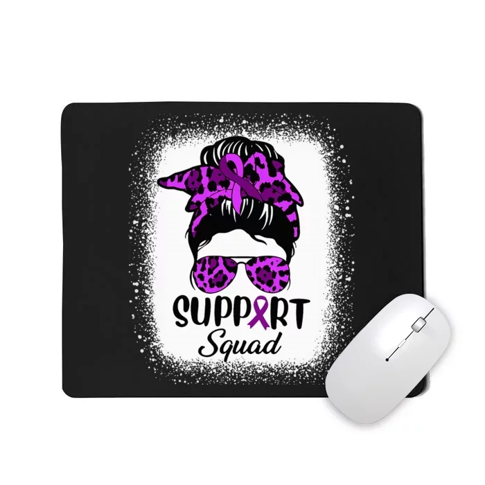 Support Pancreatic Cancer Awareness Messy Bun Ribbon Purple Mousepad