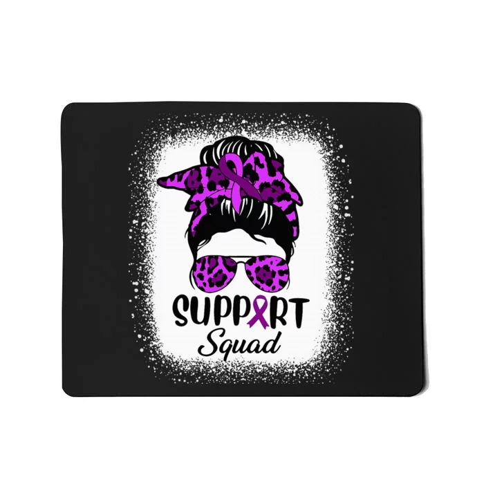 Support Pancreatic Cancer Awareness Messy Bun Ribbon Purple Mousepad