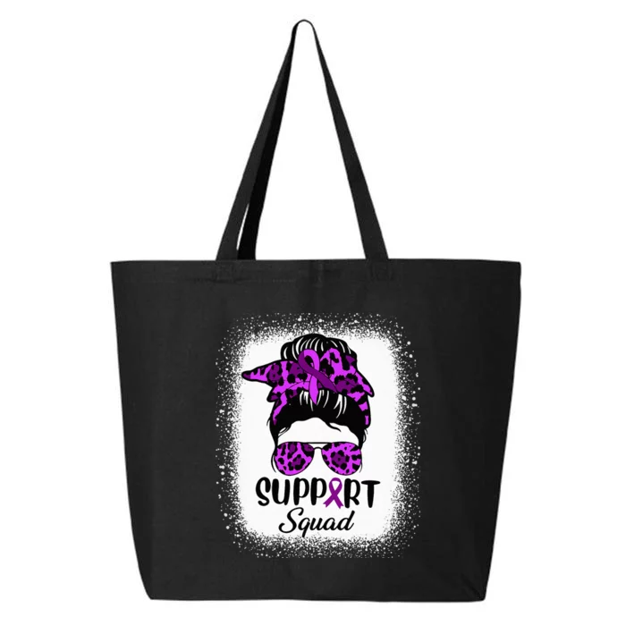 Support Pancreatic Cancer Awareness Messy Bun Ribbon Purple 25L Jumbo Tote