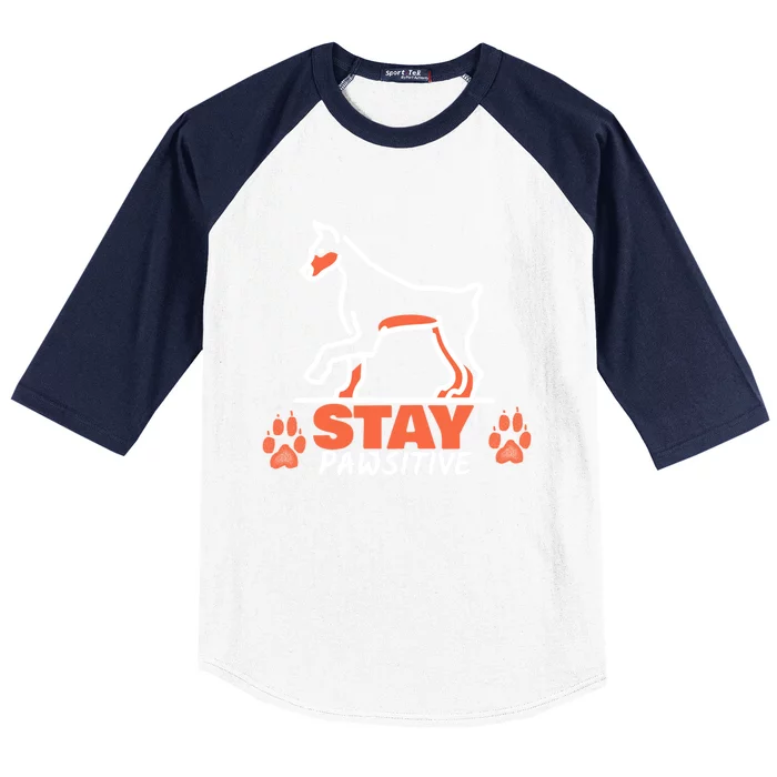 Stay Pawsitive Cool Gift Baseball Sleeve Shirt