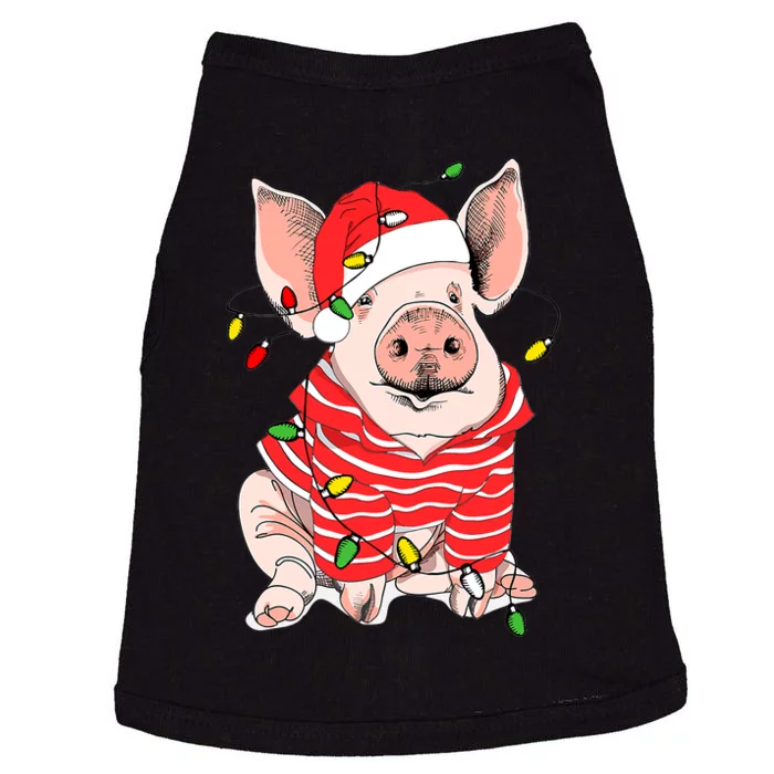 Santa Pig Christmas Lights Pig Lover Christmas Gift Doggie Tank